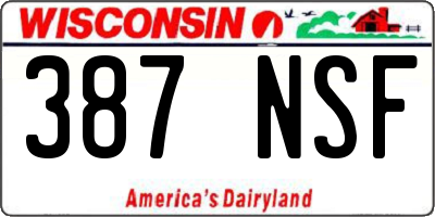WI license plate 387NSF