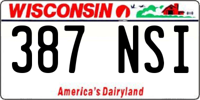 WI license plate 387NSI