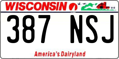 WI license plate 387NSJ