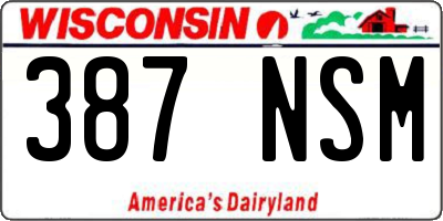 WI license plate 387NSM
