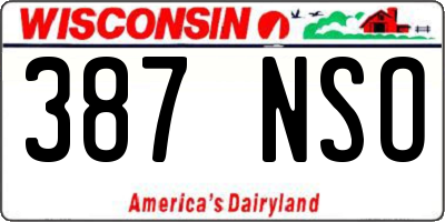 WI license plate 387NSO