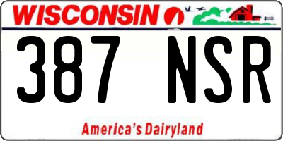 WI license plate 387NSR