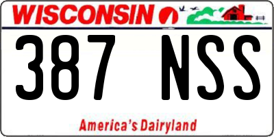 WI license plate 387NSS