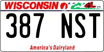 WI license plate 387NST