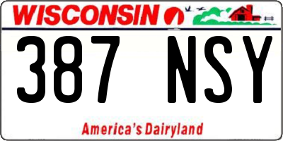 WI license plate 387NSY