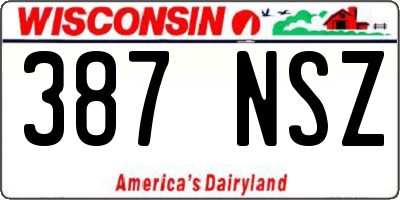 WI license plate 387NSZ