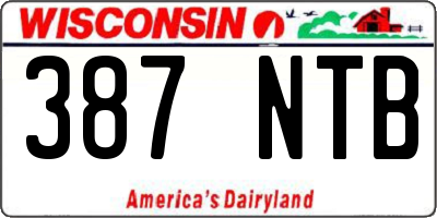 WI license plate 387NTB