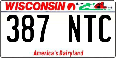 WI license plate 387NTC