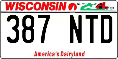 WI license plate 387NTD