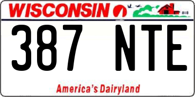 WI license plate 387NTE