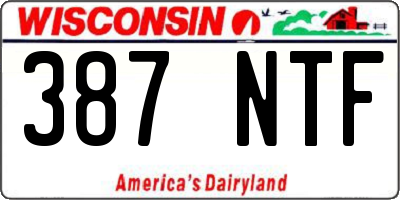 WI license plate 387NTF