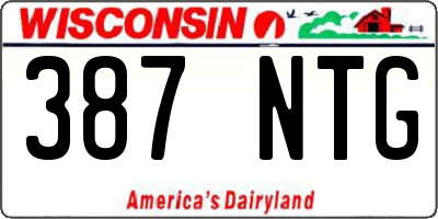 WI license plate 387NTG