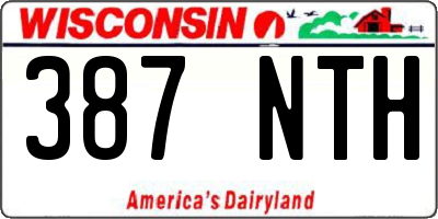 WI license plate 387NTH