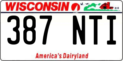WI license plate 387NTI