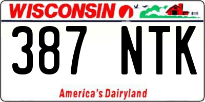 WI license plate 387NTK