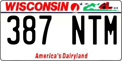 WI license plate 387NTM