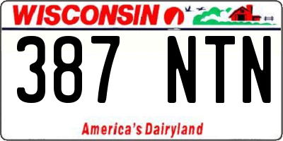 WI license plate 387NTN