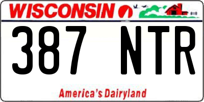 WI license plate 387NTR