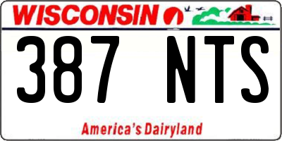 WI license plate 387NTS