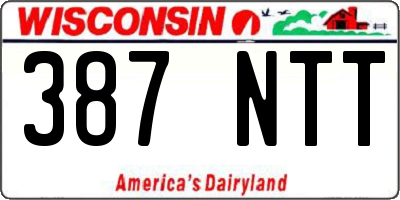 WI license plate 387NTT