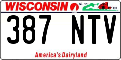 WI license plate 387NTV