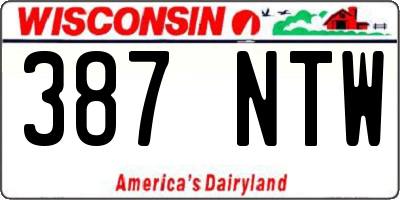 WI license plate 387NTW
