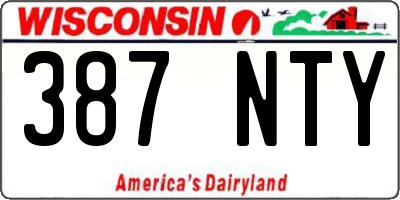 WI license plate 387NTY