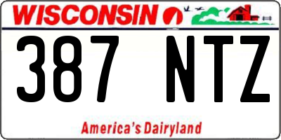 WI license plate 387NTZ