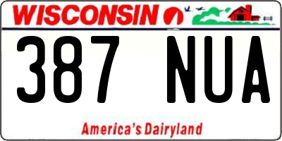 WI license plate 387NUA