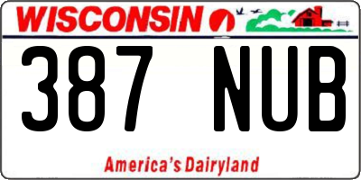 WI license plate 387NUB