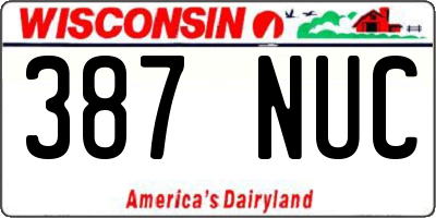 WI license plate 387NUC