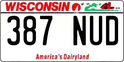 WI license plate 387NUD