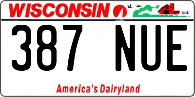 WI license plate 387NUE