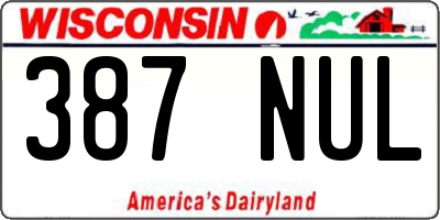 WI license plate 387NUL