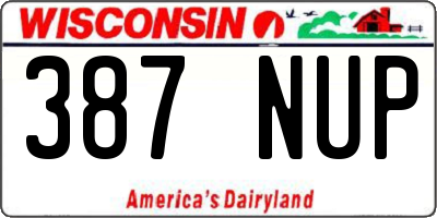 WI license plate 387NUP