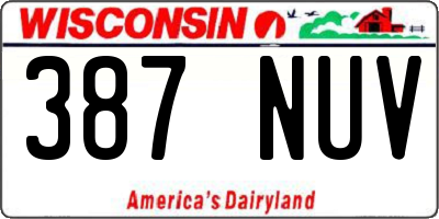 WI license plate 387NUV