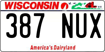 WI license plate 387NUX