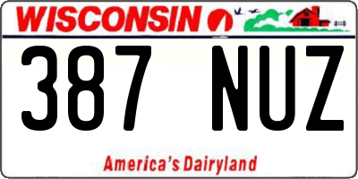 WI license plate 387NUZ
