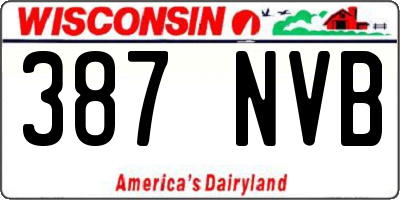 WI license plate 387NVB