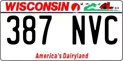 WI license plate 387NVC