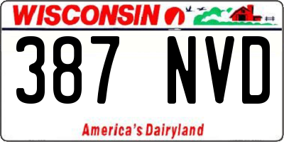 WI license plate 387NVD