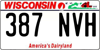 WI license plate 387NVH