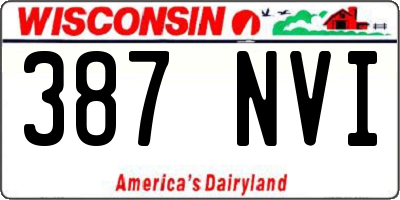 WI license plate 387NVI