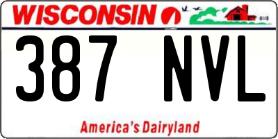 WI license plate 387NVL