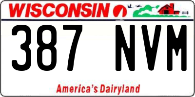 WI license plate 387NVM