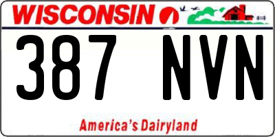 WI license plate 387NVN