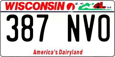 WI license plate 387NVO