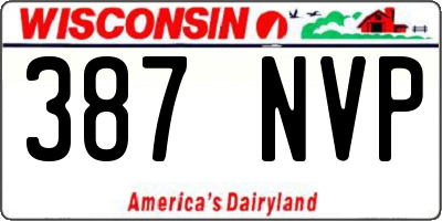 WI license plate 387NVP