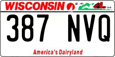 WI license plate 387NVQ
