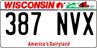 WI license plate 387NVX